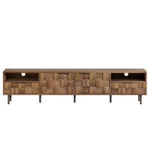 TV Stand With 2 Drawers, Media Console Table For TVs Up To 85'' - Natural