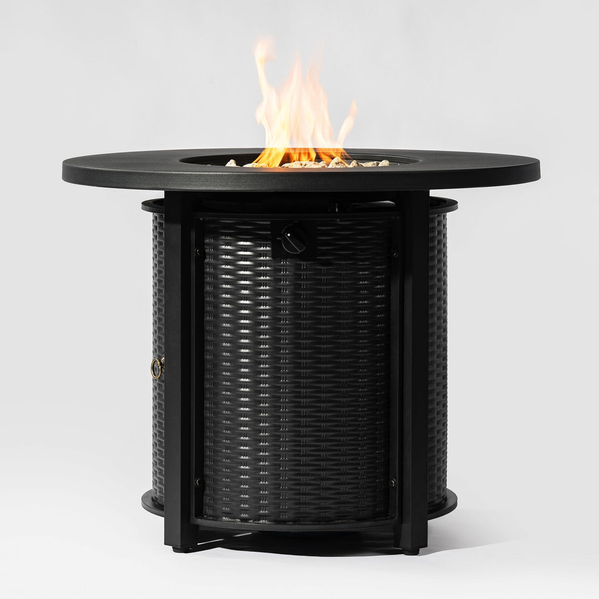 32" Propane Gas Fire Pit Table, 50000 BTU - Black Steel