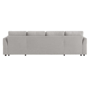 U-Shaped Sectional Sofa Bed With Storage And USB Ports