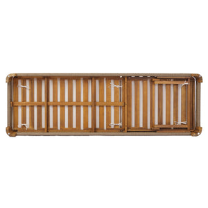 Acacia Wood Outdoor Chaise Lounge with Adjustable Backrest