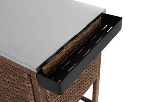 Outdoor Wicker Bar Cart