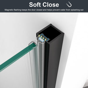 34"W x 72"H Frameless Circular Pivot Shower Door in Matte