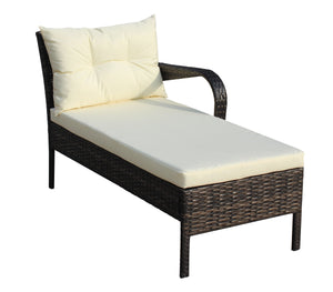 Outdoor Patio Furniture 3-Piece Conversation Set (Beige Cushion)