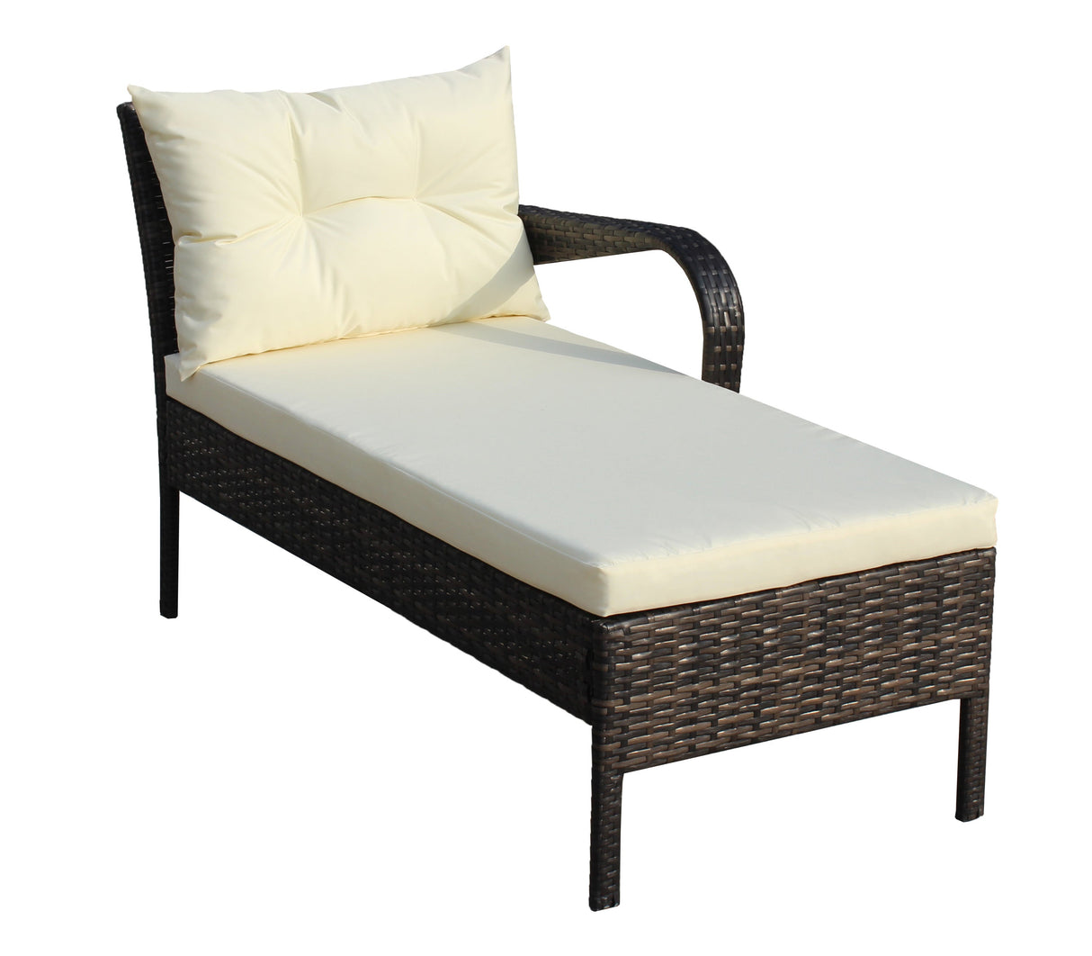 Outdoor Patio Furniture 3-Piece Conversation Set (Beige Cushion)