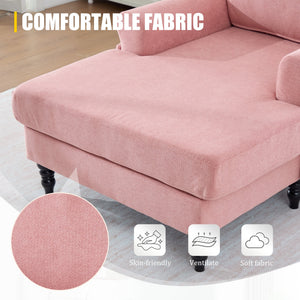 Modern Minimalist Chenille Fabric Chaise Lounge Recliner