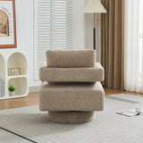 Stonewell Square Swivel Accent Chair with Open Back