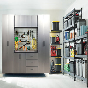 Astro Series - Garage Cabinet Set A With Soft Closing Drawers - Metallic Gray