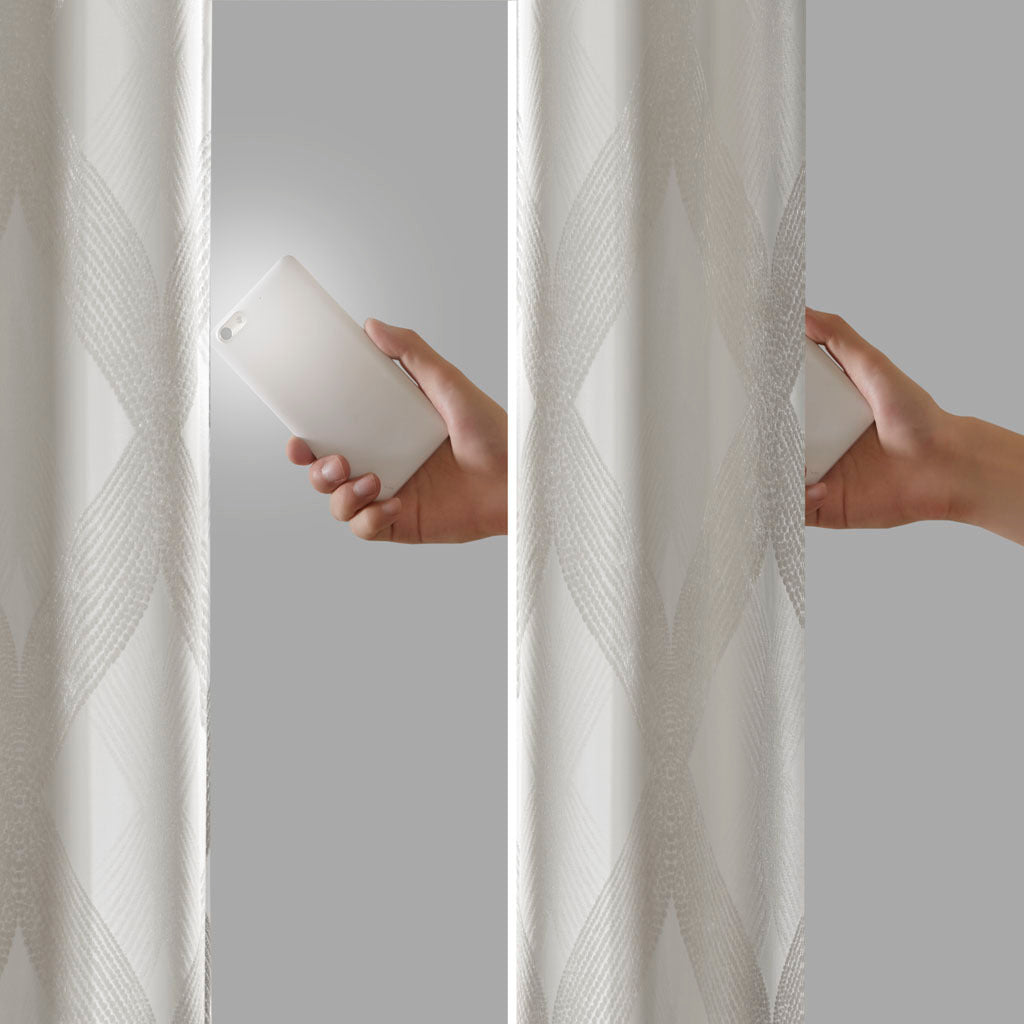 Ogee knitted jacquard total blackout curtain panel (only 1 pc panel)