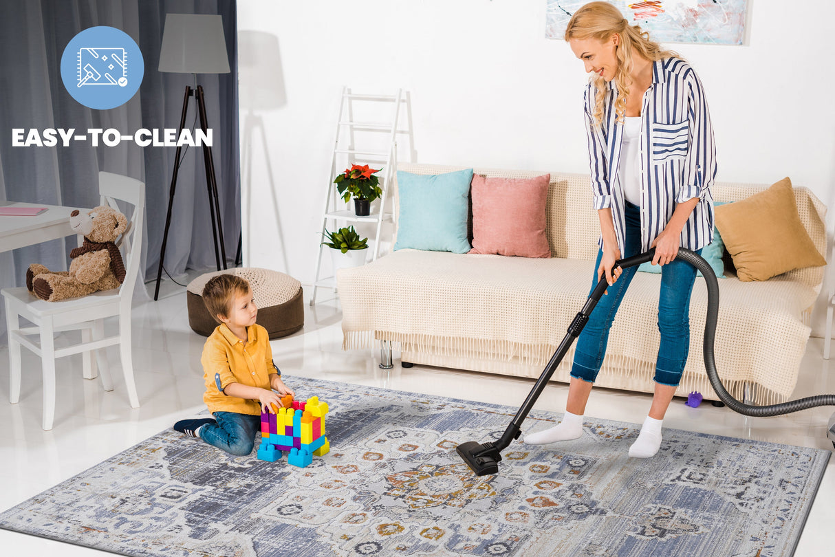 NAAR PAYAS Collection Medallion Non-Shedding  and Stain Resistant Area Rug