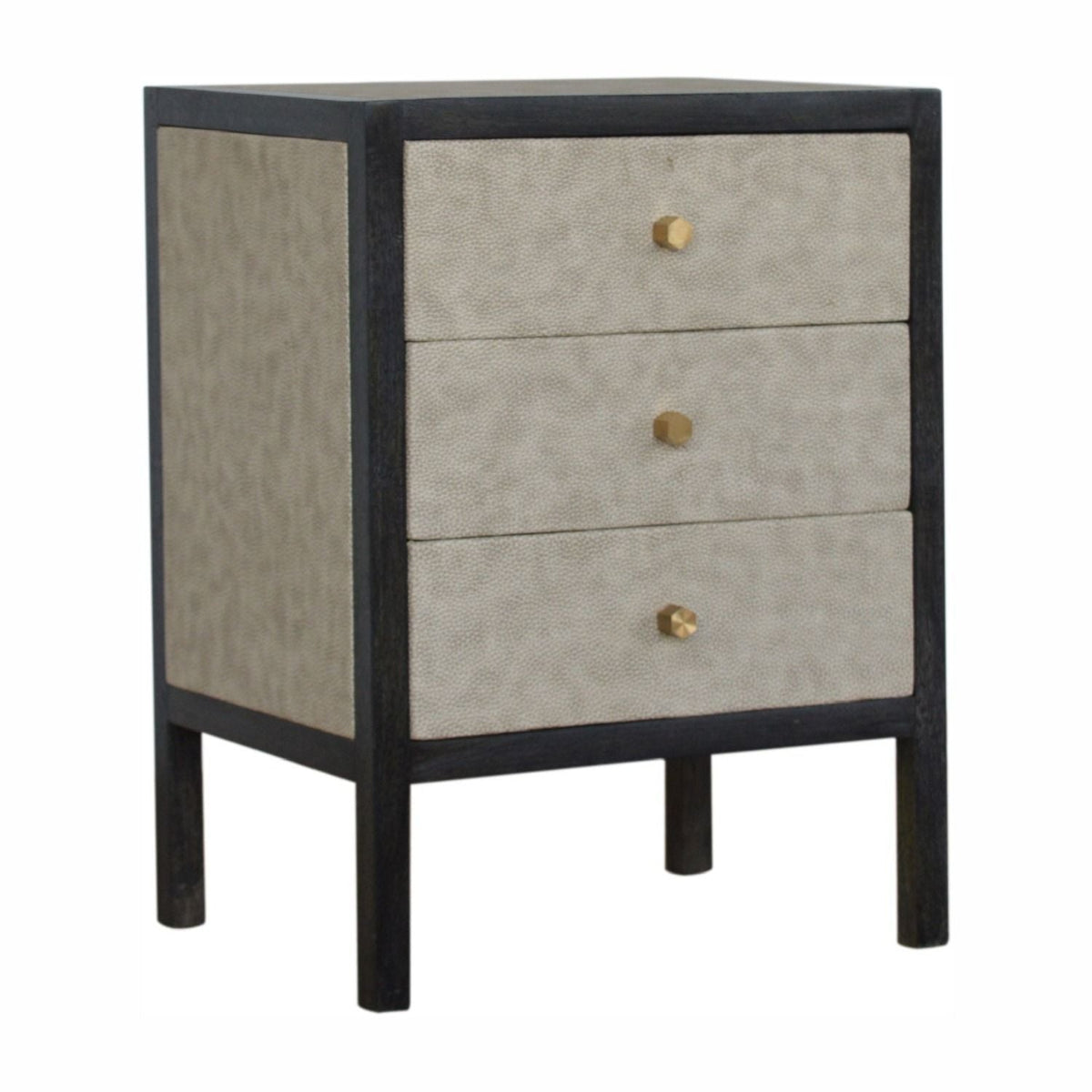 Nightstand, 3 Drawer - Black
