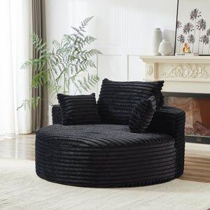 Fluffy Modern Sleeper Chair in Corduroy
