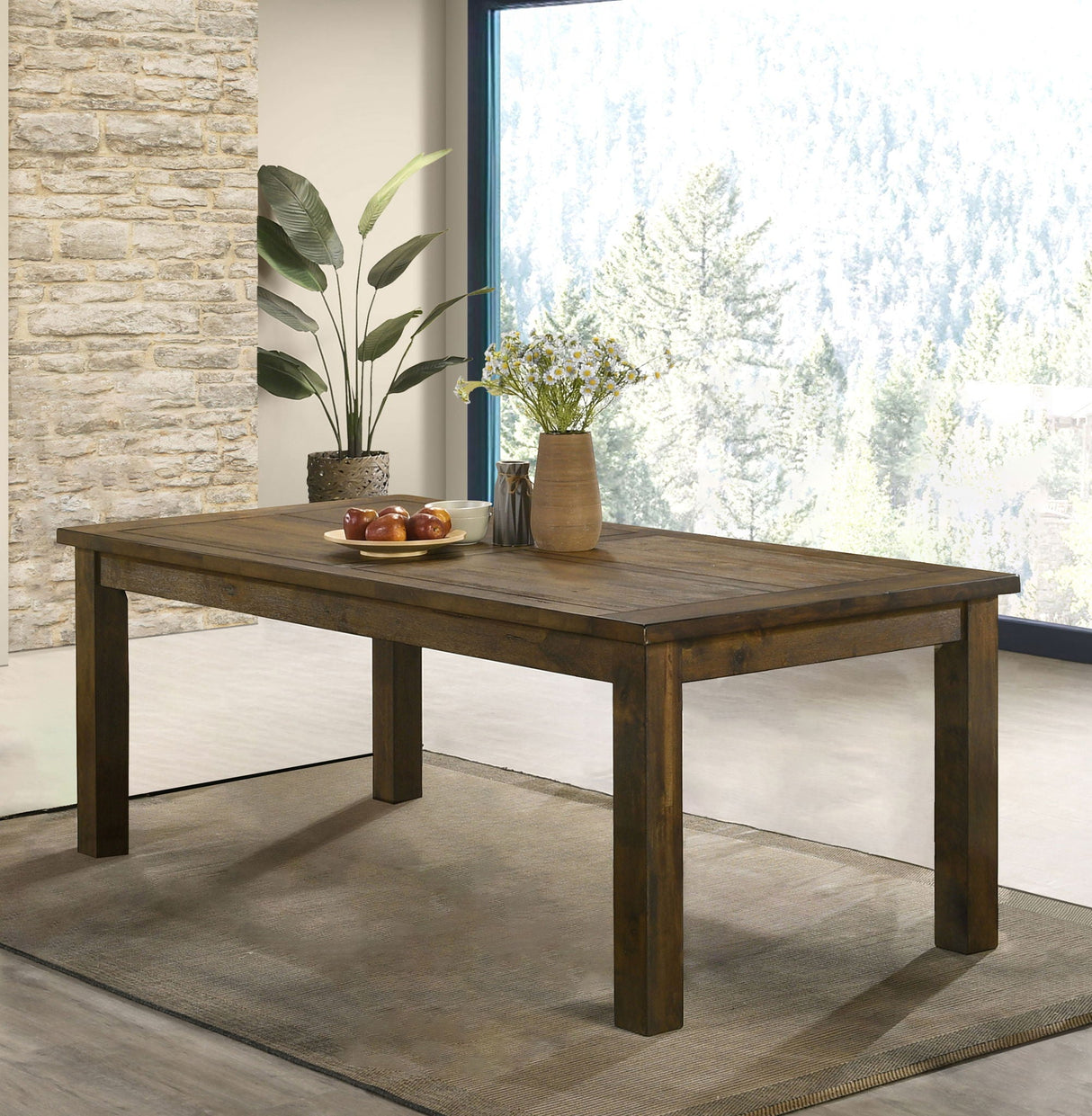 Coleman Rectangular 79-inch Dining Table Rustic Golden Brown