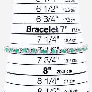 5.77 Carat Genuine Emerald and White Topaz .925 Sterling Silver Bracelet