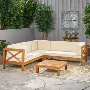 Brava X-Back 4-Piece Sofa Set Beige
