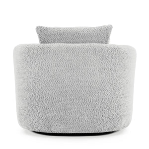 360° Swivel Barrel Sofa Chair With Throw Pillow, Upholstered Accent Chair