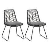 DEJA Chair 2PCS with 2 Cushions, Gray