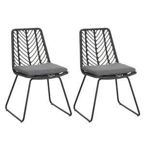 DEJA Chair 2PCS with 2 Cushions, Gray