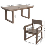 5 Piece Outdoor Dining Set with Umbrella Hole and 4 Armrest Chairs