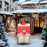 7FT Christmas Inflatable Santa in Chimney with LED Lights