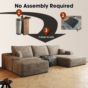 107" Cloud Sectional Sofa with Ottoman