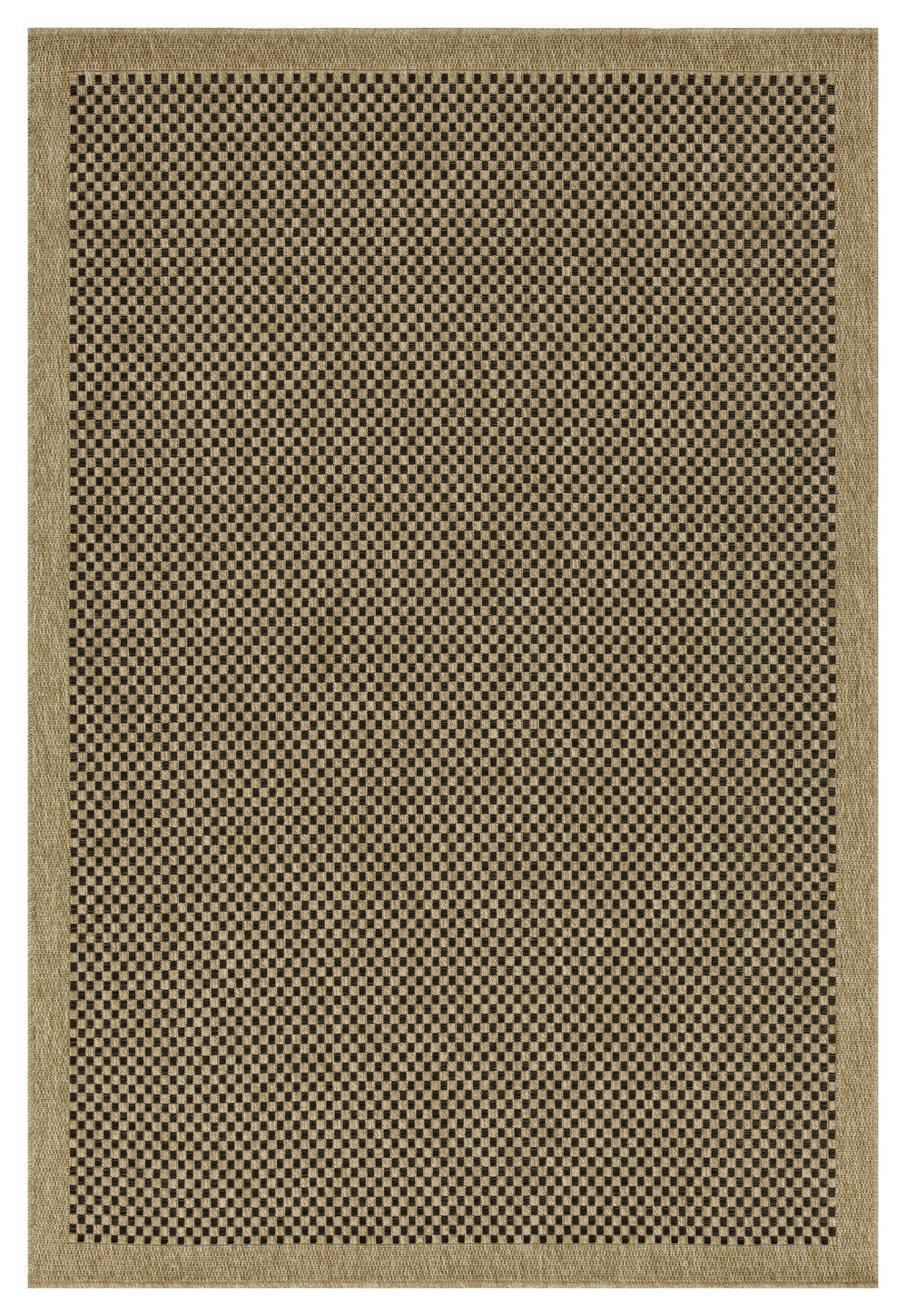 Earth GC_NTL1003 Jute/Black 5 ft. 3 in. x 7 ft. 3 in. Indoor/Outdoor Area Rug