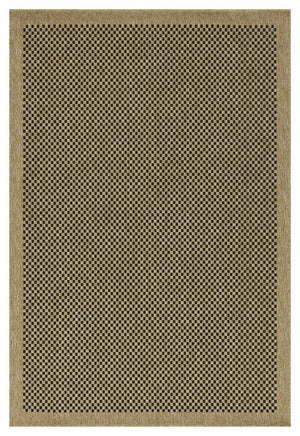 Earth GC_NTL1003 Jute/Black 5 ft. 3 in. x 7 ft. 3 in. Indoor/Outdoor Area Rug