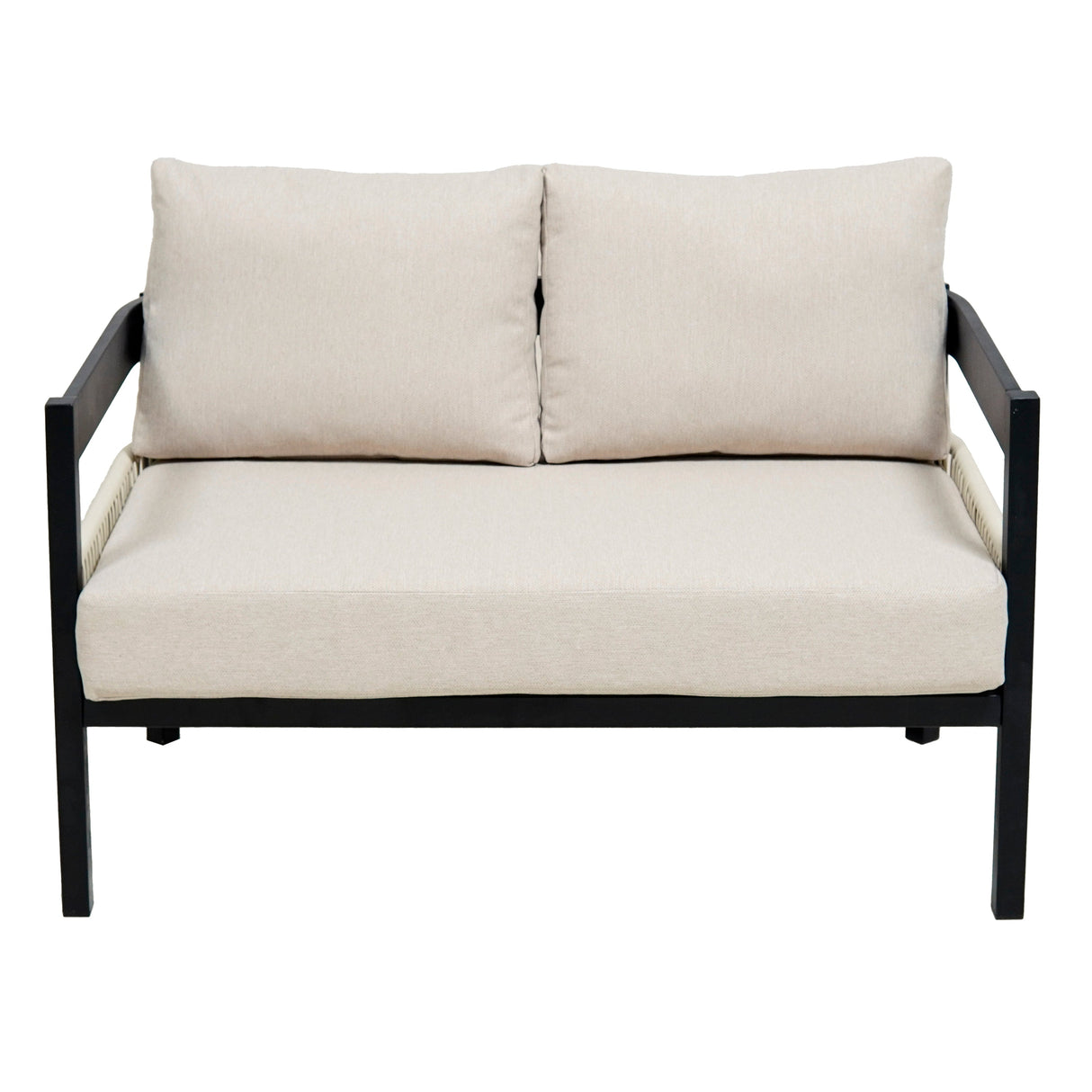 Multi-Person Outdoor Iron Sofa Set with Rattan Decoration