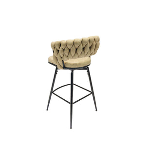 Bar Stool 360 Swivel With Back Footrest
