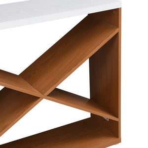 70.87 Inch Farmhouse Console Table in White