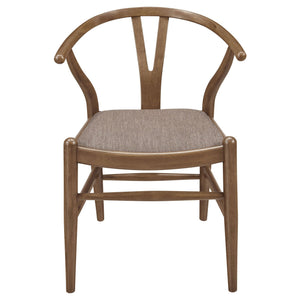 Guinea - 5 Piece Dining Set With Round Table And Upholstered Chairs - Walnut