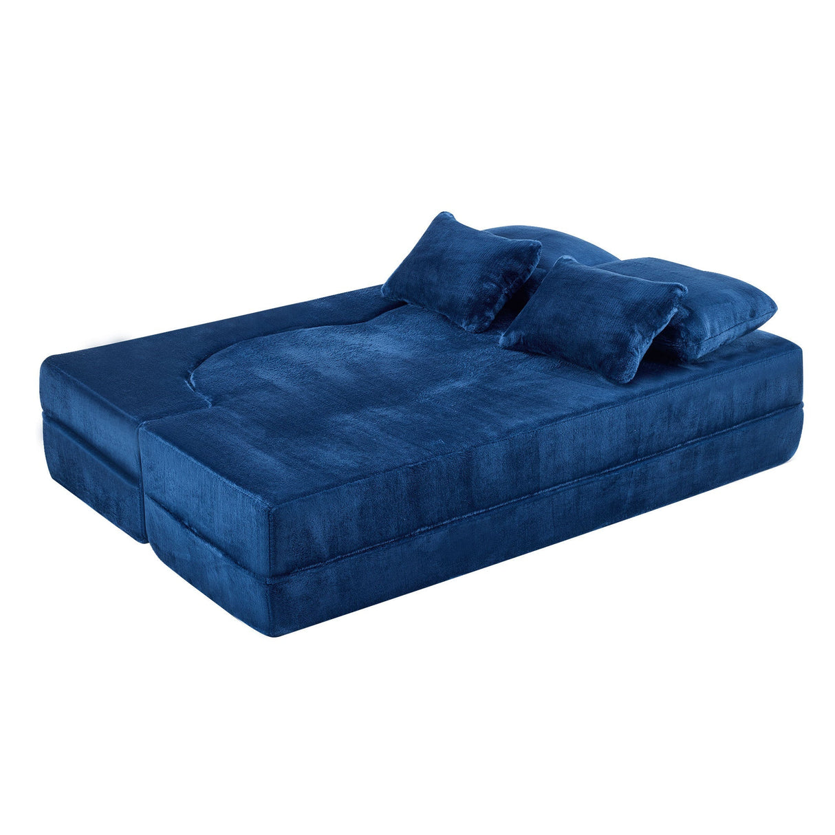 Queen Size Foldable Sofa BedChenille Futon Couch