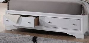 Traditional Style Queen 4-Pc Storage Bedroom Set Made with Wood in White