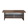 Rectangular Coffee Table With Sliding Door Storage Center