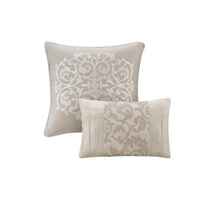 Embroidered 8 Piece Comforter Set Neutral King
