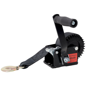 600LBS Hand Winch with 19.6FT Strap