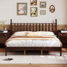 King Size Wood Platform Bed with Gourd Shaped Headboard