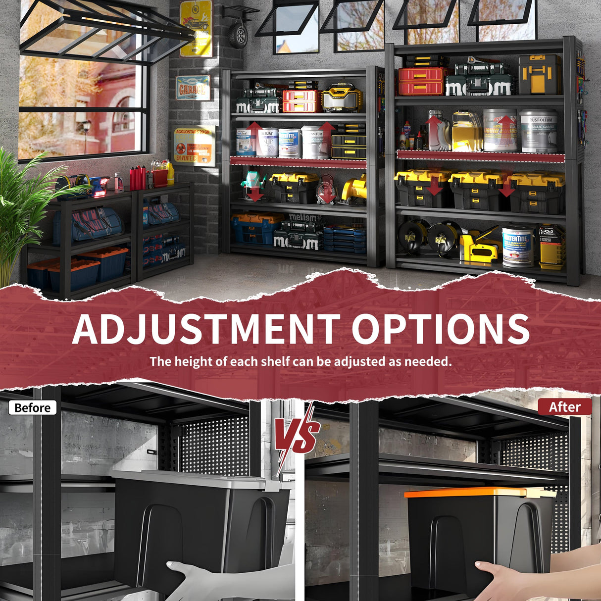 78"H 5-Tier Adjustable Heavy-Duty Storage Shelving Unit