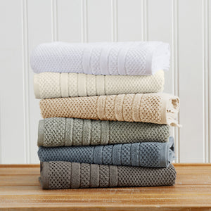 100% Cotton Checkered Jacquard Bath Towel Set - Giuliana Collection