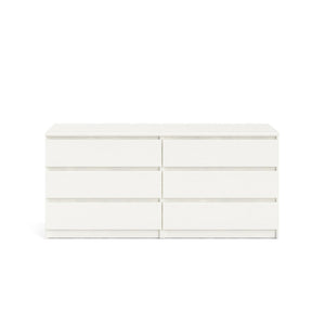 6 Drawer Double Dresser For Bedroom Living Room Hallway - White