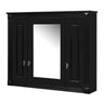 Wall Mounted Bathroom Cabinet with 5 Adjustable Shelves and Mirror - Black or White