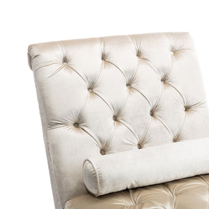 Chaise Lounge Indoor, Button Tufted Upholstered Chaise Lounge Chair With Pillow