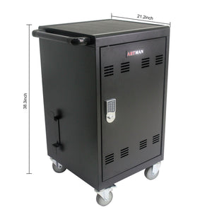 Mobile Charging Cart and Cabinet for Tablets and Laptops - 30 Device Capacity