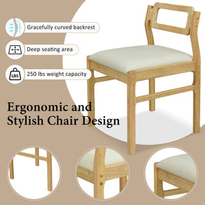 TOPMAX Modern 5-Piece Extendable Wood Dining Table Set