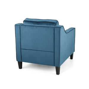 Blue Velvet Upholstered Club Chair