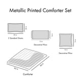Metallic Full/Queen Printed Comforter Set