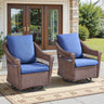 Outdoor Swivel Rocking Wicker Chairs Set of 2