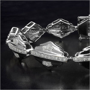 14K Yellow Gold Plated 1.07 Carat Genuine White Diamond Sterling Silver Bracelet