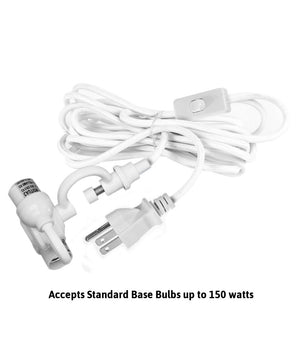 16"W 2 Light MAST Plug-In Wall Mount Pendant  White Linen Drum with Diffuser White Cord/Arm