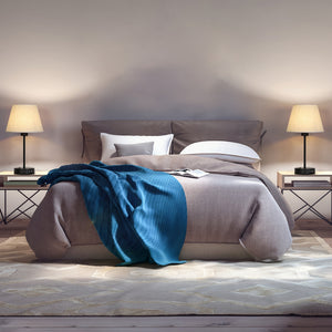 Bedside Table Lamps Set of 2 with USB Ports for Bedroom Nightstand Lighting