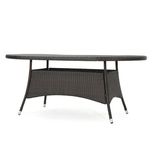 7-Piece Outdoor Wicker Dining Set for 6